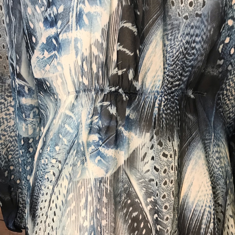 Hale Bob Sheer Feather Print Long Sleeve Blouse. … - image 7